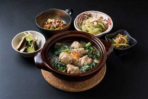 A variety of Japanese dishes placed on a table