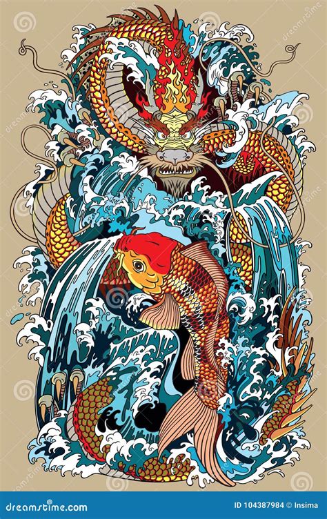 Traditional Koi Dragon Tattoo