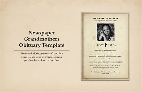 Traditional Newspaper Obituary