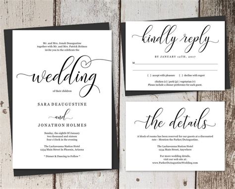 Traditional wedding invitations example 5