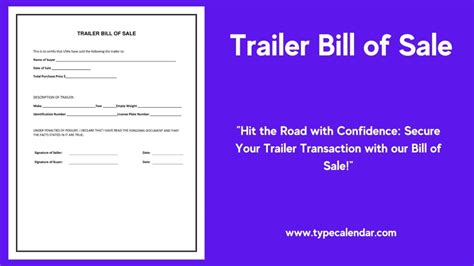 Trailer Bill of Sale Word Template