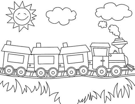 Train Coloring Pages for Preschool