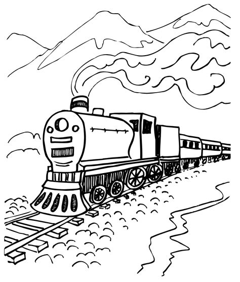 Train Coloring Pages with Bold Lines