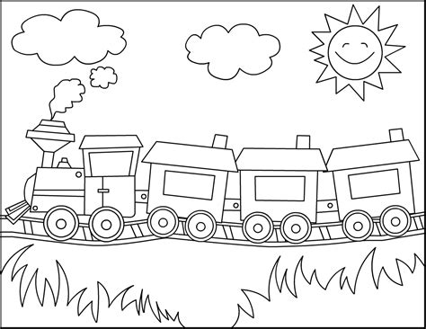 Train Coloring Pages with Bright Colors