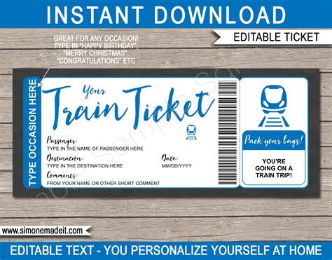 Train Ticket Templates