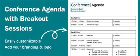 Training Agenda Template with Breakout Sessions in Excel