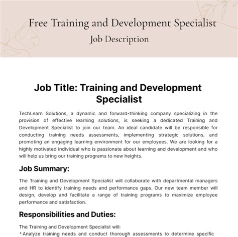 Training and Development Specialist Jobs