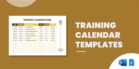 Training Calendar Template