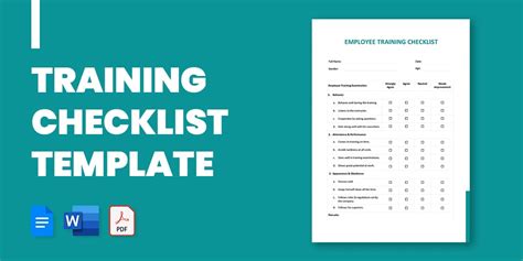 Training Checklist Template Excel