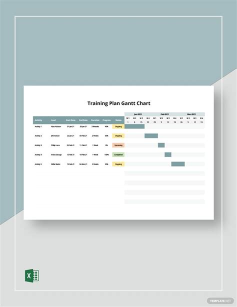 Training Plan Template PPT with Gantt Chart