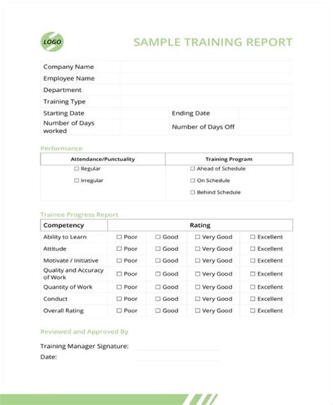 Training Report Template Examples