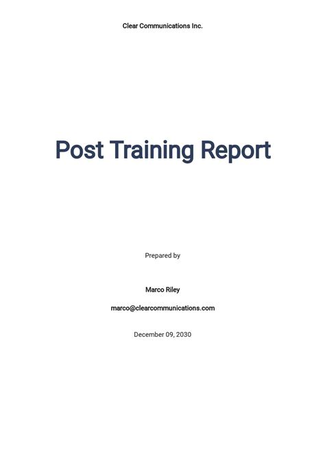 Training Report Template Microsoft Word