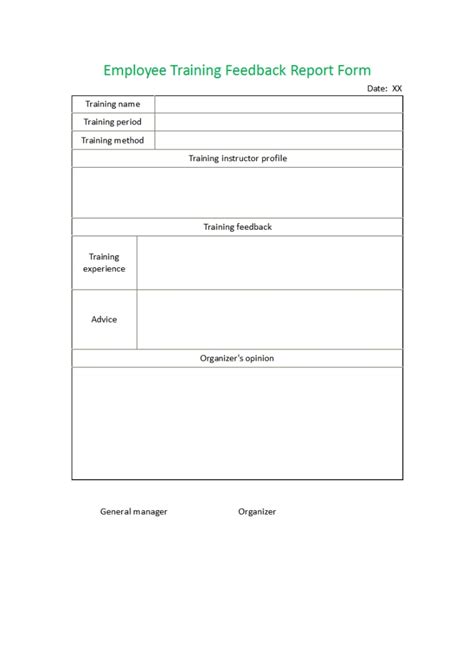 Training Report Template Word Document