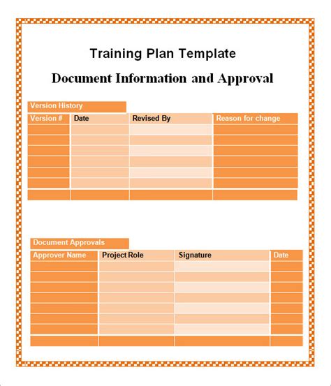 Training Schedule Template Design