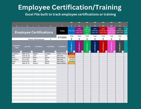 Training Tracker Template Example