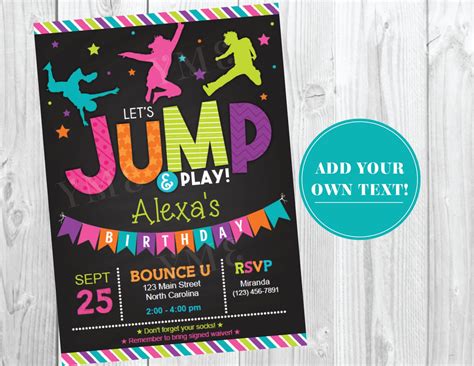 Trampoline Birthday Invitation