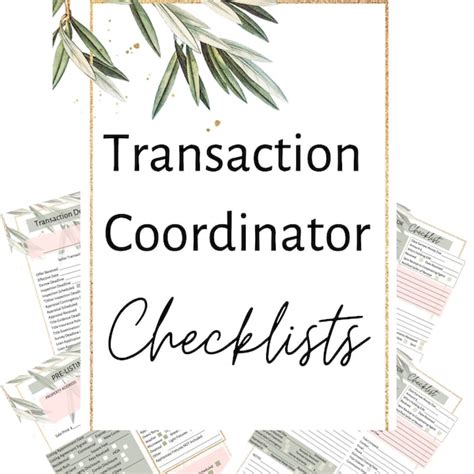 Transaction Coordinator Email Checklist