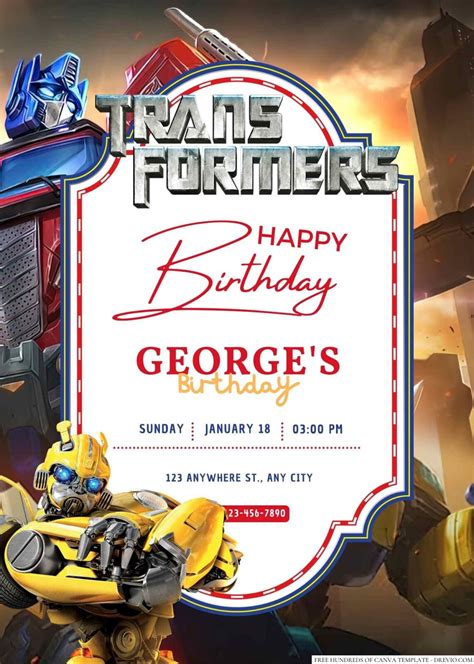 Transformer Invitation Template 10