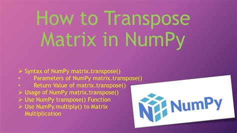 Transpose and Concatenate Method