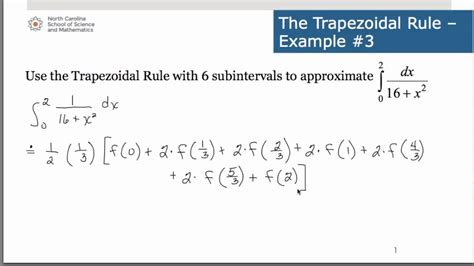 Example of the trapezoidal rule in Excel