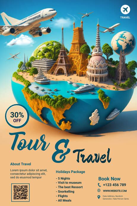 Tools and resources for creating customizable travel agency posters