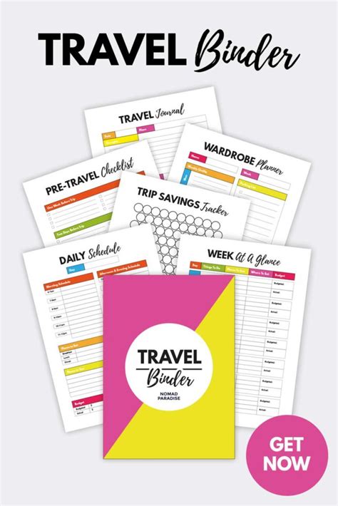 Travel Binder Tabs