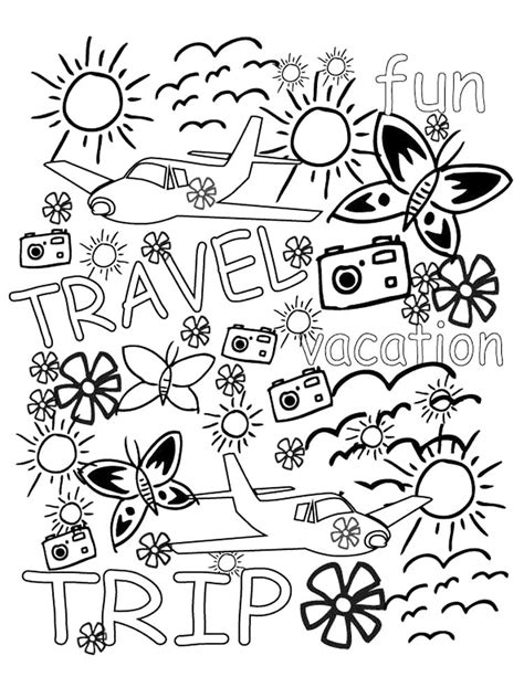 Travel coloring page