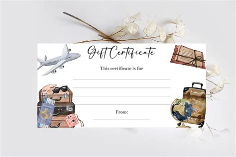 Travel Gift Certificate Template with Image