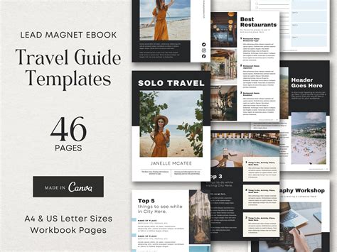 Travel guide template in A4 size