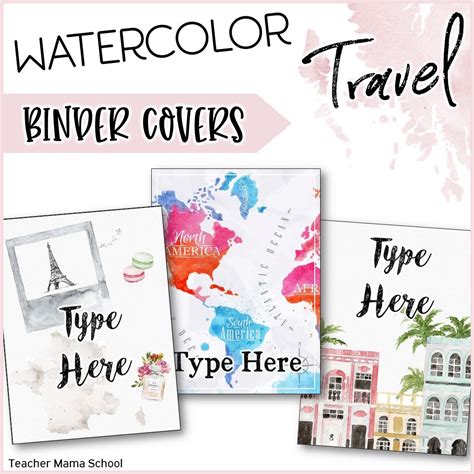 Travel-inspired binder cover