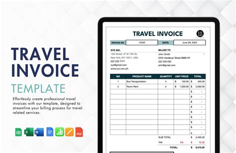 Travel Invoice Form Template