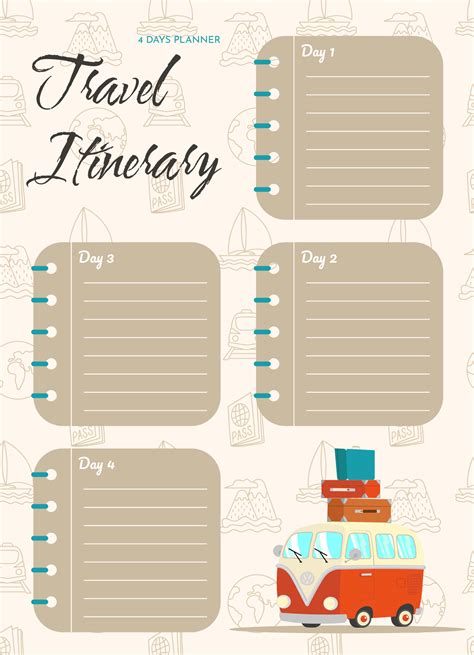 Travel itinerary template