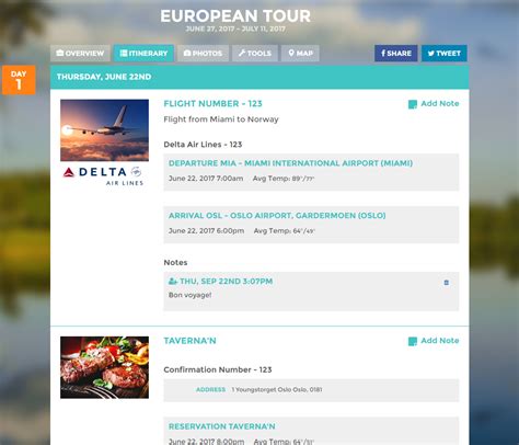 Travel itinerary software