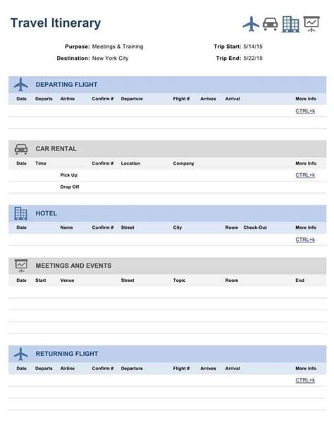 Travel Itinerary Template InDesign