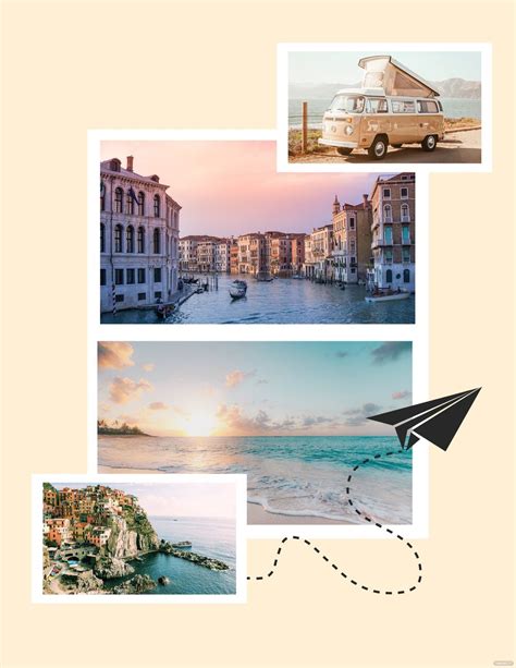 Travel photo collage template