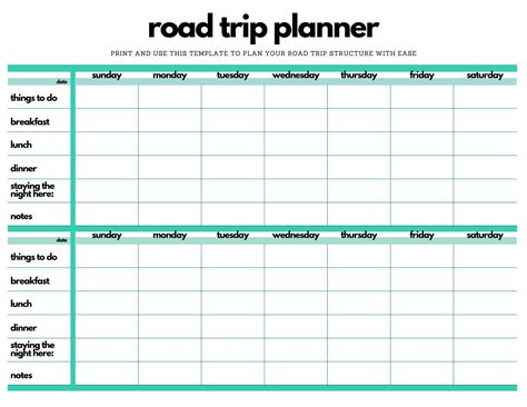 Travel Planner Template Excel