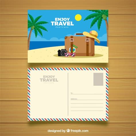 Travel-themed postcard template design