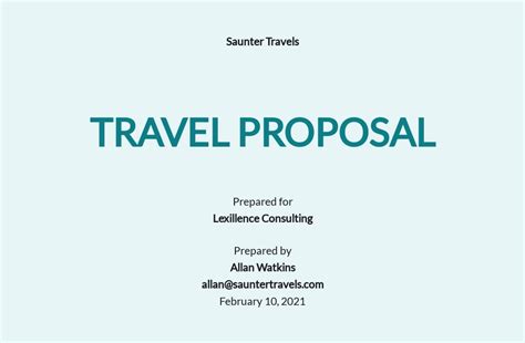 Travel Proposal Document Template Example