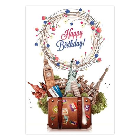 Travel-themed birthday card