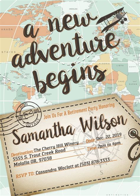 Travel-Themed Farewell Party Invitation