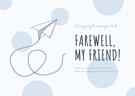 Travel-themed Goodbye Card Template