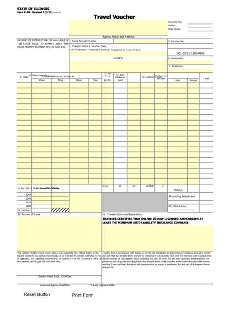 Travel Voucher Template PDF