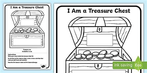 Treasure Chest Template Educational Activity for Kids