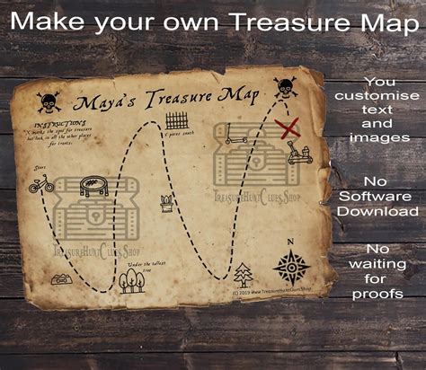 Treasure Map Template for Outdoor Use