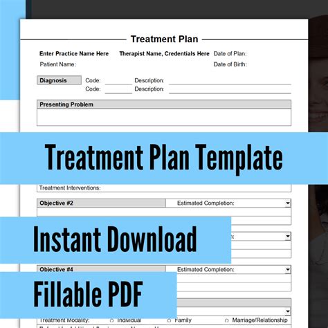 Treatment Plan Template Printable