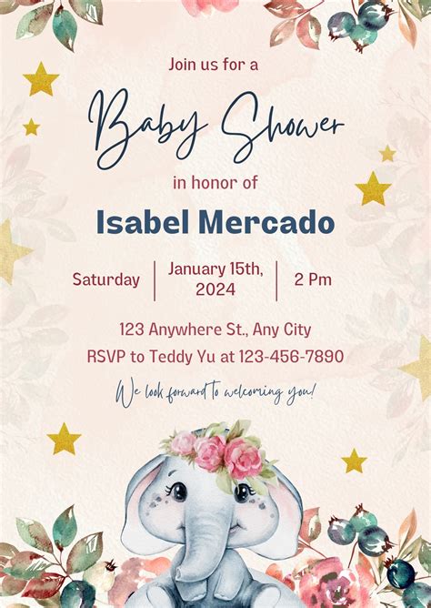 Tri-Fold Baby Shower Invitation Template