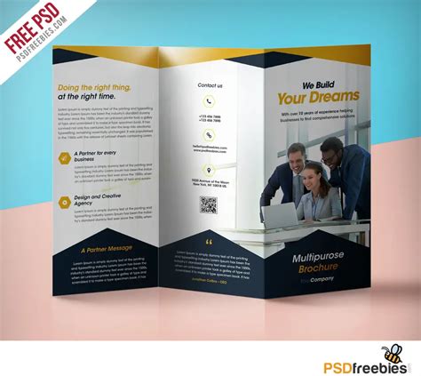 Tri-fold brochure template psd