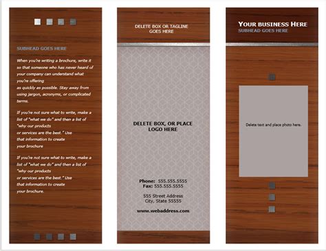 Tri-fold brochure template word