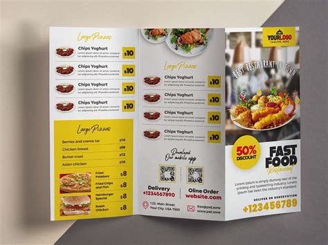 Tri Fold Menu Template Example 5