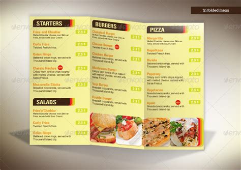 Tri-Fold Menu Template Sample 4